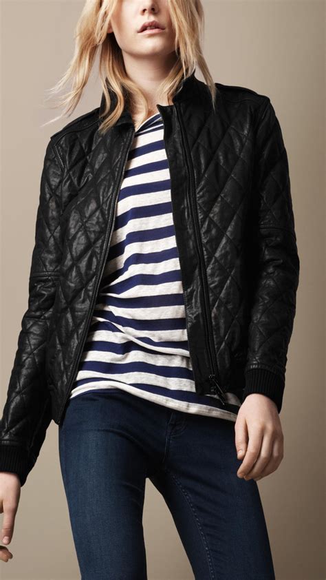 burberry varsity jackets|Leather Bomber Jacket in Black .